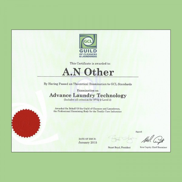 theoretical laundry certificate